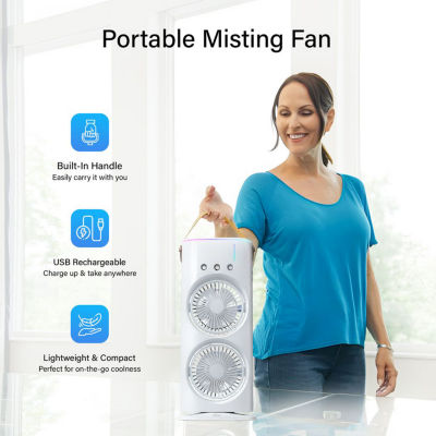 Bell + Howell Aqua Breeze Dual Mist 3 Speed Rechargeable Fans