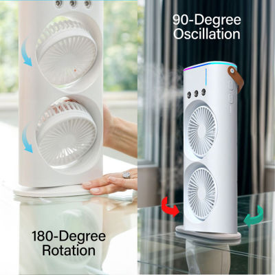 Bell + Howell Aqua Breeze Dual Mist 3 Speed Rechargeable Fans