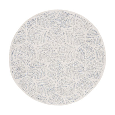 Martha Stewart Char Floral Hand Tufted 6' X 6' Indoor Round Area Rug