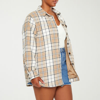 Forever 21 Plaid Shacket Lightweight Juniors Plus Shirt Jacket