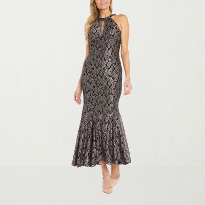 R & M Richards Lace Womens Sleeveless Evening Gown