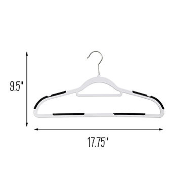 White/Black Plastic Rubber Grip No-Slip Hangers (50-Pack) - On