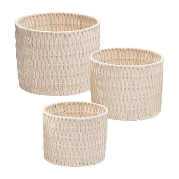 Honey Can Do 3-piece Woven Nesting Basket Set, Brown