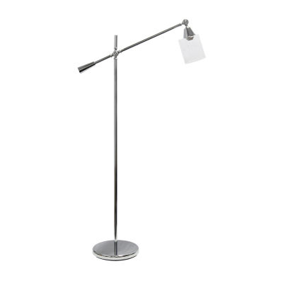 Lalia Home Swing Arm Floor Lamp with Clear Glass Cylindrical Shade JCPenney