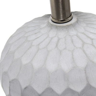 All the Rages Lalia Home Thumbprint With White Fabric Shade Table Lamp