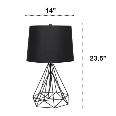 Lalia Home Geometric Wired Table Lamp with Fabric Shade