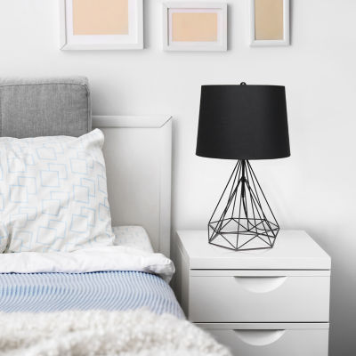 Lalia Home Geometric Wired Table Lamp with Fabric Shade