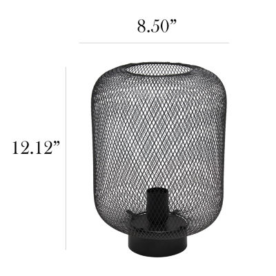 All the Rages Simple Designs Mesh Industrial Metal Table Lamp