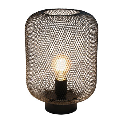 All the Rages Simple Designs Mesh Industrial Metal Table Lamp