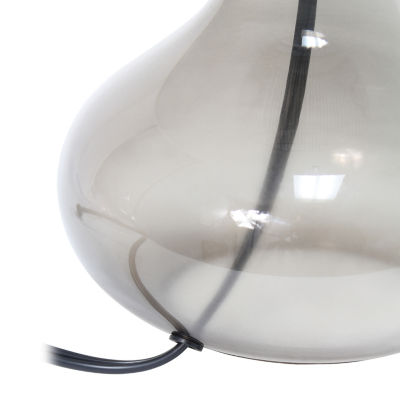 Simple Designs Glass Raindrop Table Lamp with Fabric Shade