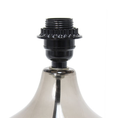 Simple Designs Glass Raindrop Table Lamp with Fabric Shade