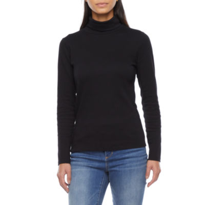 St. John's Bay Womens Turtleneck Long Sleeve TShirt JCPenney