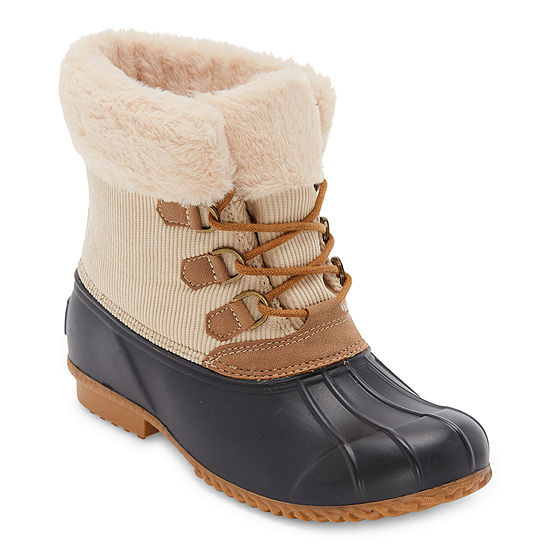 St. John's Bay Womens Skylark Flat Heel Rain Boots, Color: Darkk Brown ...