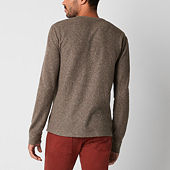 mutual weave Mens Long Sleeve Regular Fit Waffle Henley Shirt