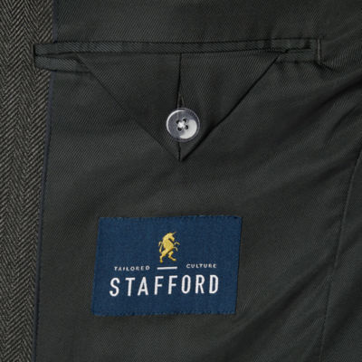 Stafford Mens Herringbone Stretch Fabric Classic Fit Sport Coat
