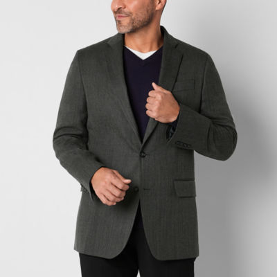 Stafford Mens Herringbone Stretch Fabric Classic Fit Sport Coat