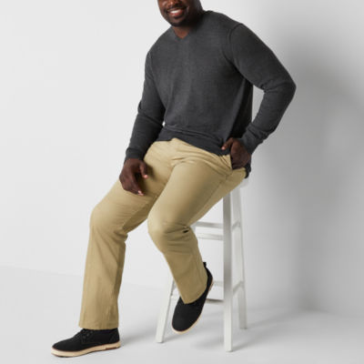 St. John's Bay Universal Easy Care Extender Mens Big and Tall Classic Fit Flat Front Pant