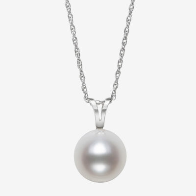 Limited Time Special! Womens White Cultured Freshwater Pearl Sterling Silver Pendant Necklace