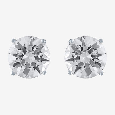 Yes, Please! Lab Created White Sapphire Sterling Silver 9mm Stud Earrings
