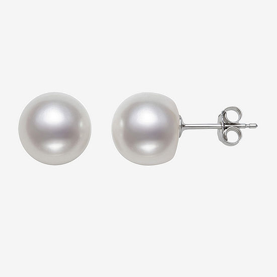 Limited Time Special!! White Cultured Freshwater Pearl Sterling Silver 9mm Ball Stud Earrings