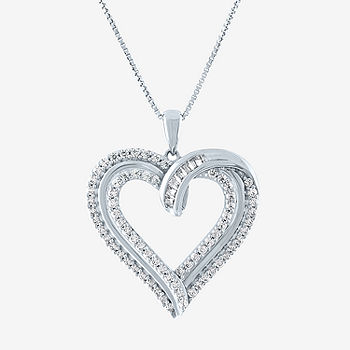 Heart Pendant Necklace Silver