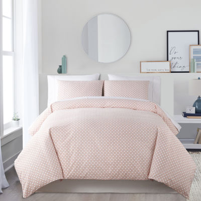 Home Expressions Cotton 3Pc Print Geometric Duvet Cover Set, Color