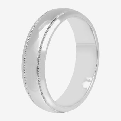 Mens 6mm Sterling Silver Wedding Band