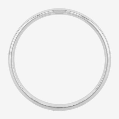 4mm Silver Domed Mens Wedding Ring