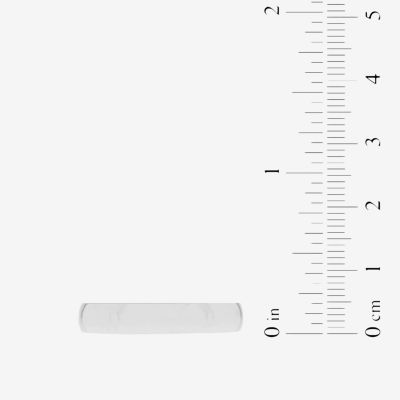  4mm Silver Domed Mens Wedding Ring