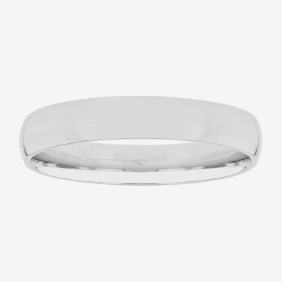  4mm Silver Domed Mens Wedding Ring