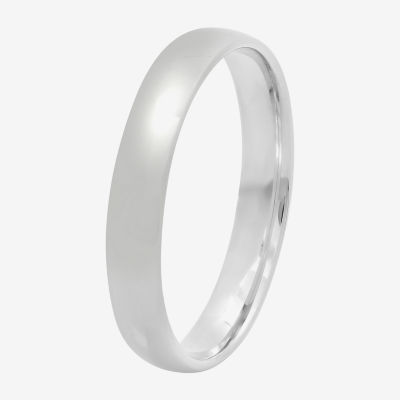 4mm Silver Domed Mens Wedding Ring