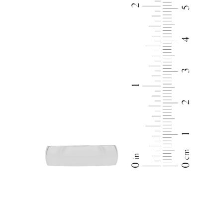  6mm Silver Domed Mens Wedding Ring