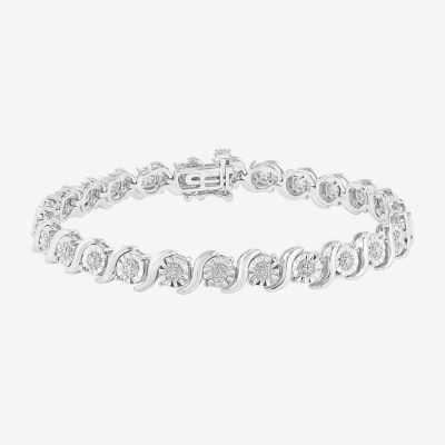 Effy Final Call Womens 1/2 CT. T.W. Natural White Diamond Sterling Silver 7 Inch Tennis Bracelet
