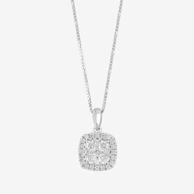 Effy Final Call Womens 1 CT. T.W. Natural White Diamond Sterling Silver Cushion 2-pc. Jewelry Set
