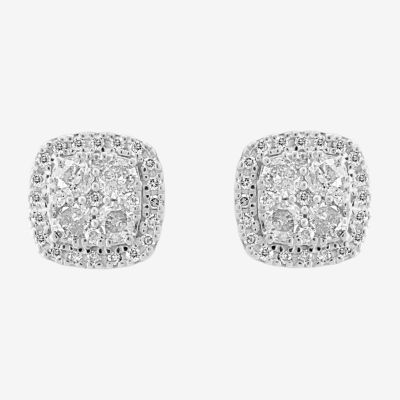 Effy Final Call Womens 1 CT. T.W. Natural White Diamond Sterling Silver Cushion 2-pc. Jewelry Set