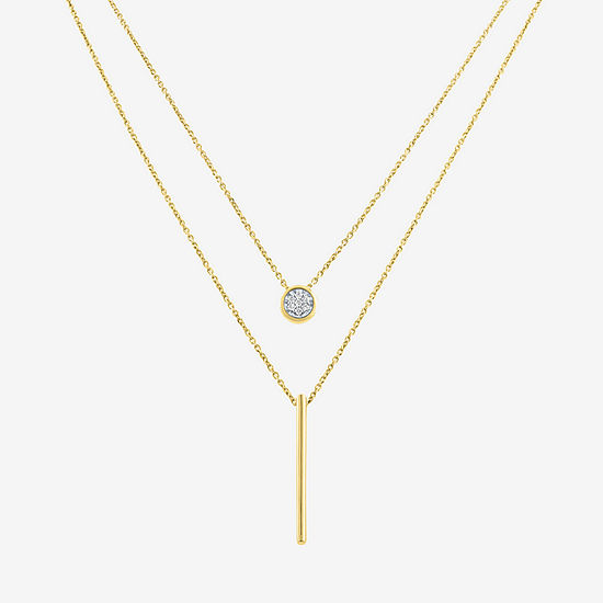 Limited Time Special! Womens 2-pc. Genuine Diamond Accent 14K Gold Over Silver Bar Necklace Set