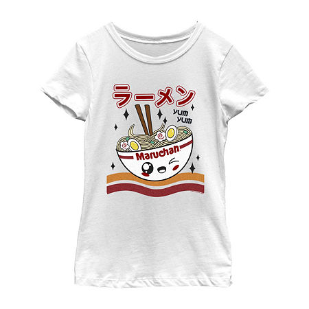 Little & Big Girls Maruchan Crew Neck Short Sleeve Graphic T-Shirt, X-small, White