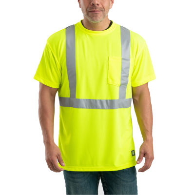 Berne Hi Vis Class 2 Performance Big Mens High Visibility Short Sleeve Safety Shirt