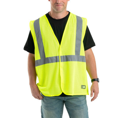 Berne High Visibility Big and Tall Mens Safety Vest, Color Brt Yellow