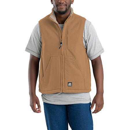 Berne Big And Tall Canyon Sherpa Lined Mens Fleece Vest, 4x-large, Brown