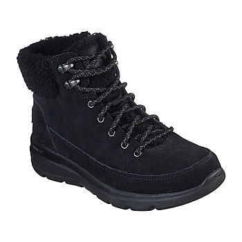 Glow I fare Centimeter Skechers Womens Glacial Ultra Woodlands Flat Heel Lace Up Boots, Color:  Black - JCPenney
