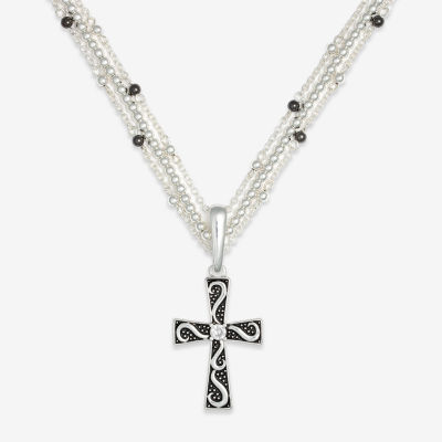 Mixit 18 Inch Link Cross Strand Necklace