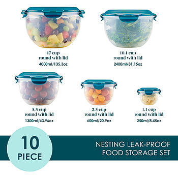 OXO Prep & Go 10-Piece Leakproof Food Storage Containers Set +