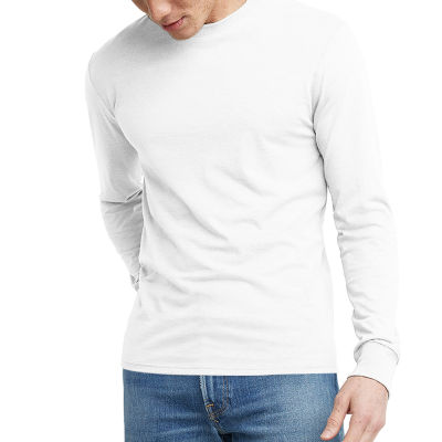 Hanes Lightweight Mens Crew Neck Long Sleeve Active T-Shirt
