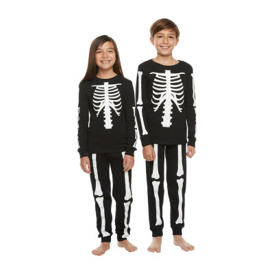 Little & Big Kid Unisex Halloween Skeleton 2pc. Pajama Set