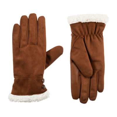 Isotoner Microsuede Midweight Sherpa Soft Smartouch 1 Pair Touch Screen Enabled Cold Weather Gloves