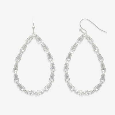 Mixit Hypoallergenic Silver Tone Cubic Zirconia Drop Earrings