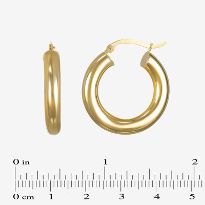 14K Gold 5mm x 25 - 40mm Hoop Earrings