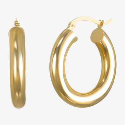 14K Gold 5mm x 25 - 40mm Hoop Earrings