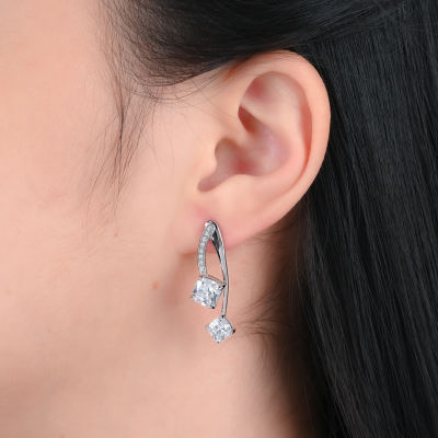 Cubic Zirconia Sterling Silver Drop Earrings